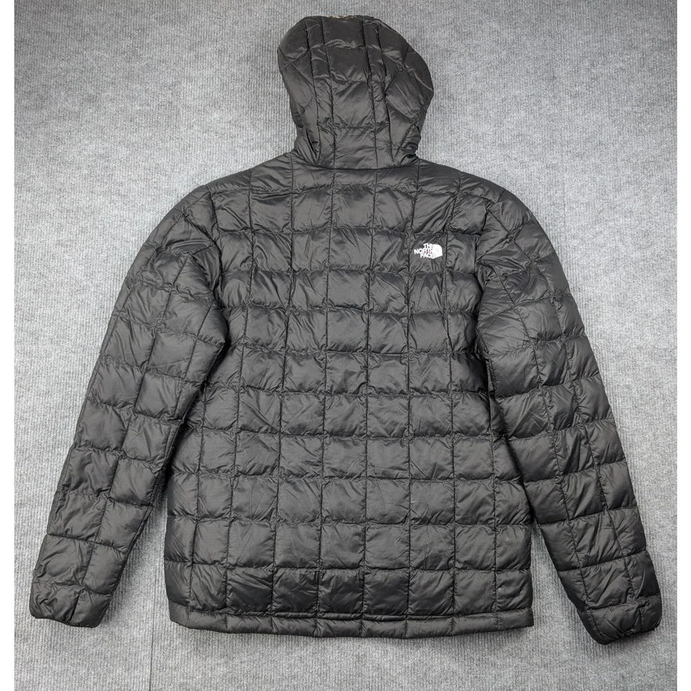 The North Face Thermoball Puffer Jacket Mens Medium Black Hooded Eco Black Hike